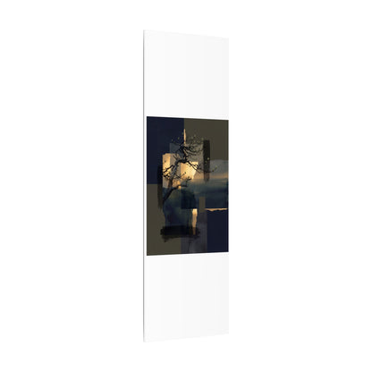 Golden Hour Pine Tree Canvas Art - Dark Japandi Kanso