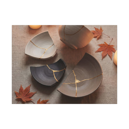 Candlelight Broken Pottery Canvas Art - Japandi Ma Art Print