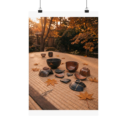 Kintsugi Tea Ceremony in Golden Hour | Broken Beauty Wall Art Print Art Print