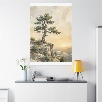 Pine Tree Canvas Art | Summer Japandi Texture Art