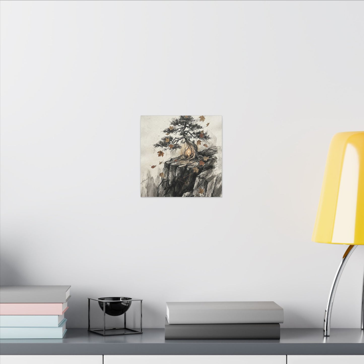 Pine Tree Autumn Canvas Art | Japandi Earthy Design