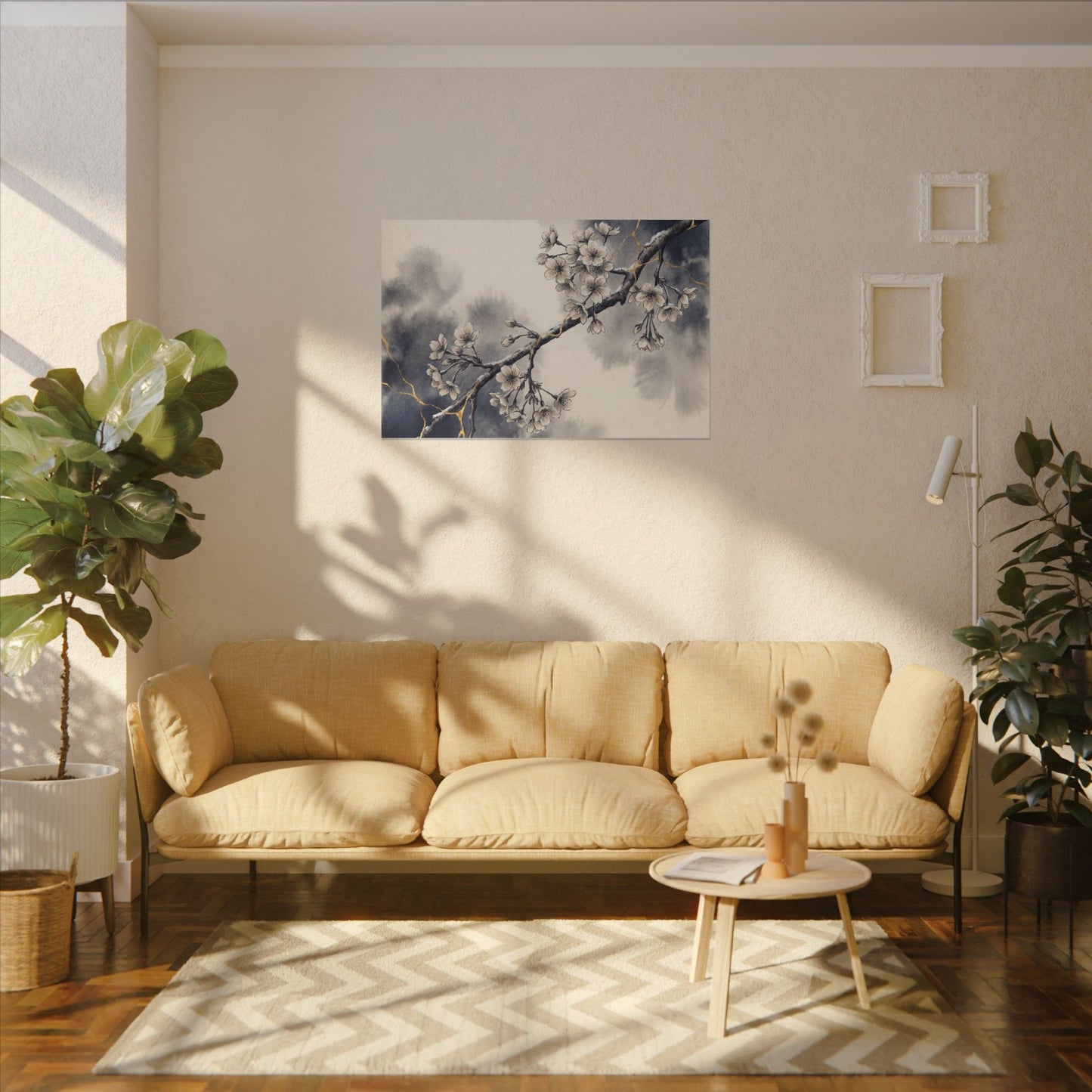 Ma Cherry Blossom Canvas Art - Kintsugi Gold Vein
