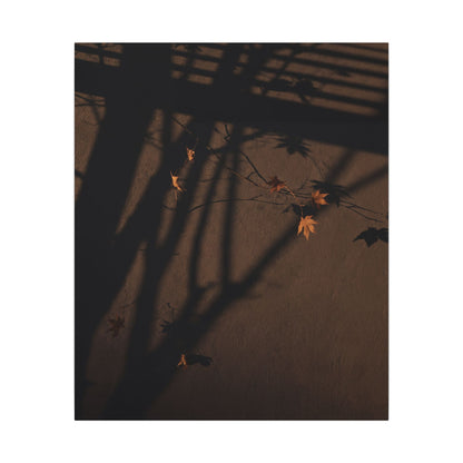 Shadow Play Autumn Canvas Art | Dark Japandi Luxurious Design