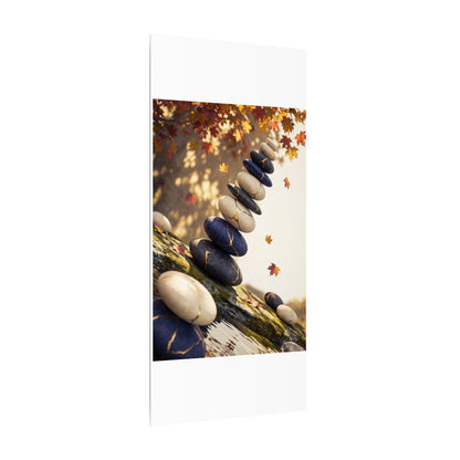 Ma River Stones Canvas Art - Kintsugi Gold Vein