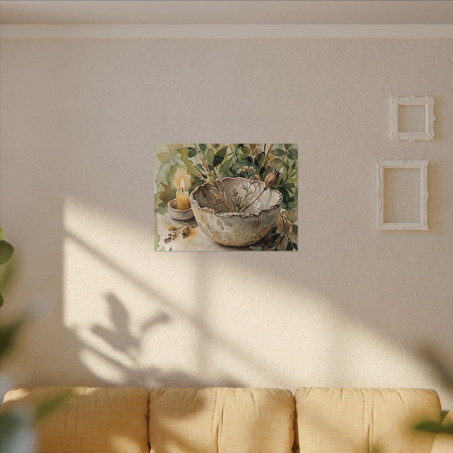 Ceramic Bowl Summer Canvas Art | Japandi Elegant Design