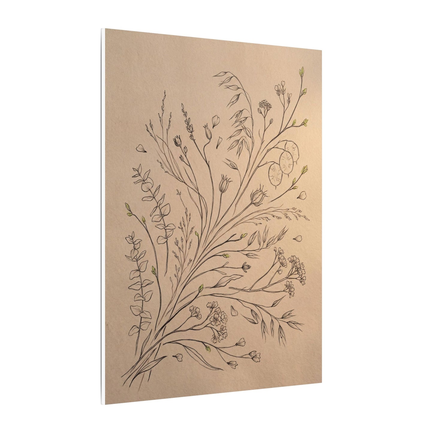 Dried Flowers Canvas Art | Spring Japandi Minimal Line Art
