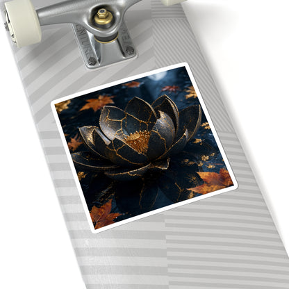 Lotus Flower Sticker | Autumn Kintsugi Gold Repair Art