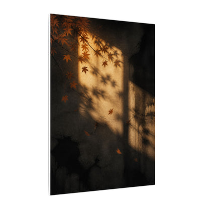Shadow Play Canvas Art | Autumn Dark Japandi Charcoal Ink Art