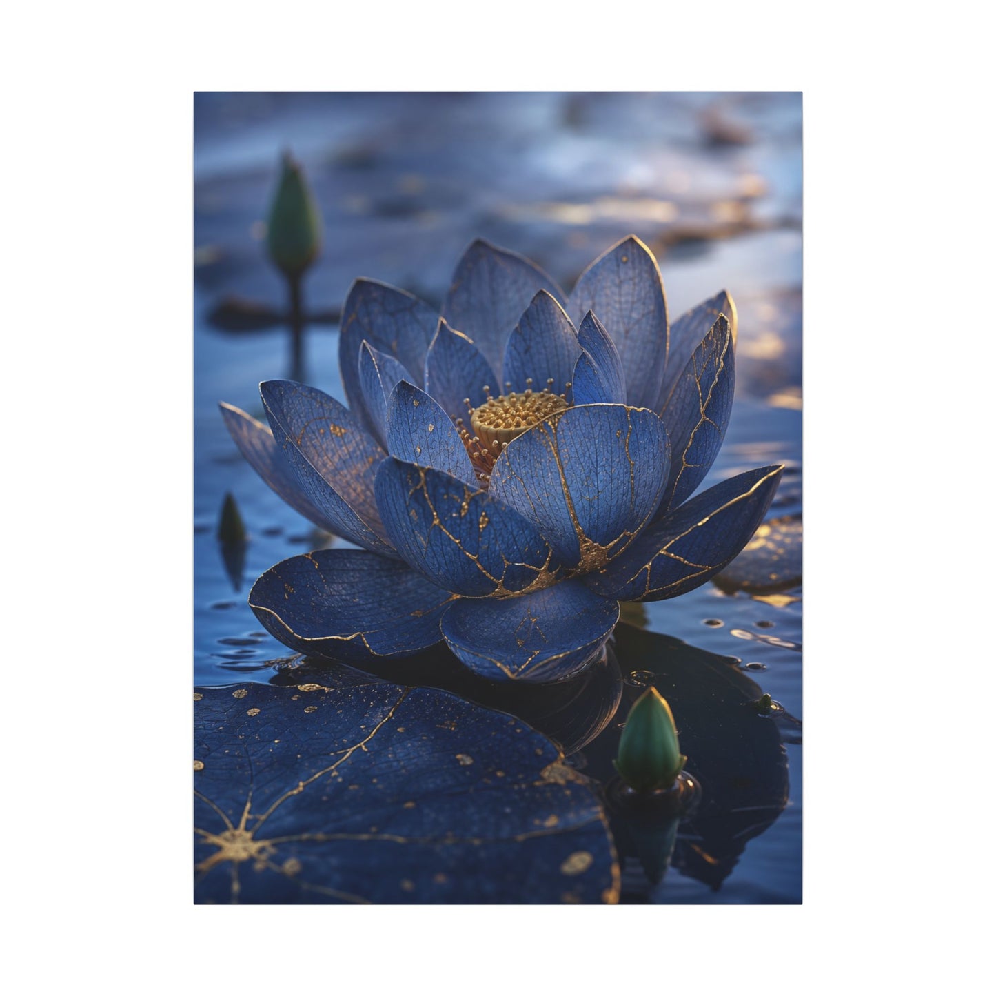 Kintsugi Lotus Flower in Dawn | Broken Beauty Canvas Art