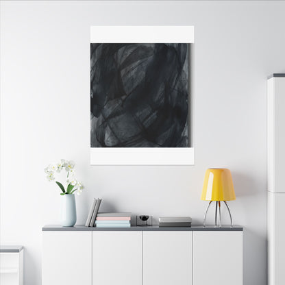 Deep Tones Dark Japandi Charcoal Canvas Art