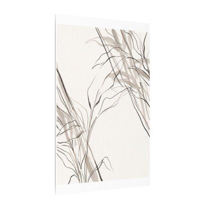 Neutral Shoji Screen Canvas Art - Minimal Line Japandi