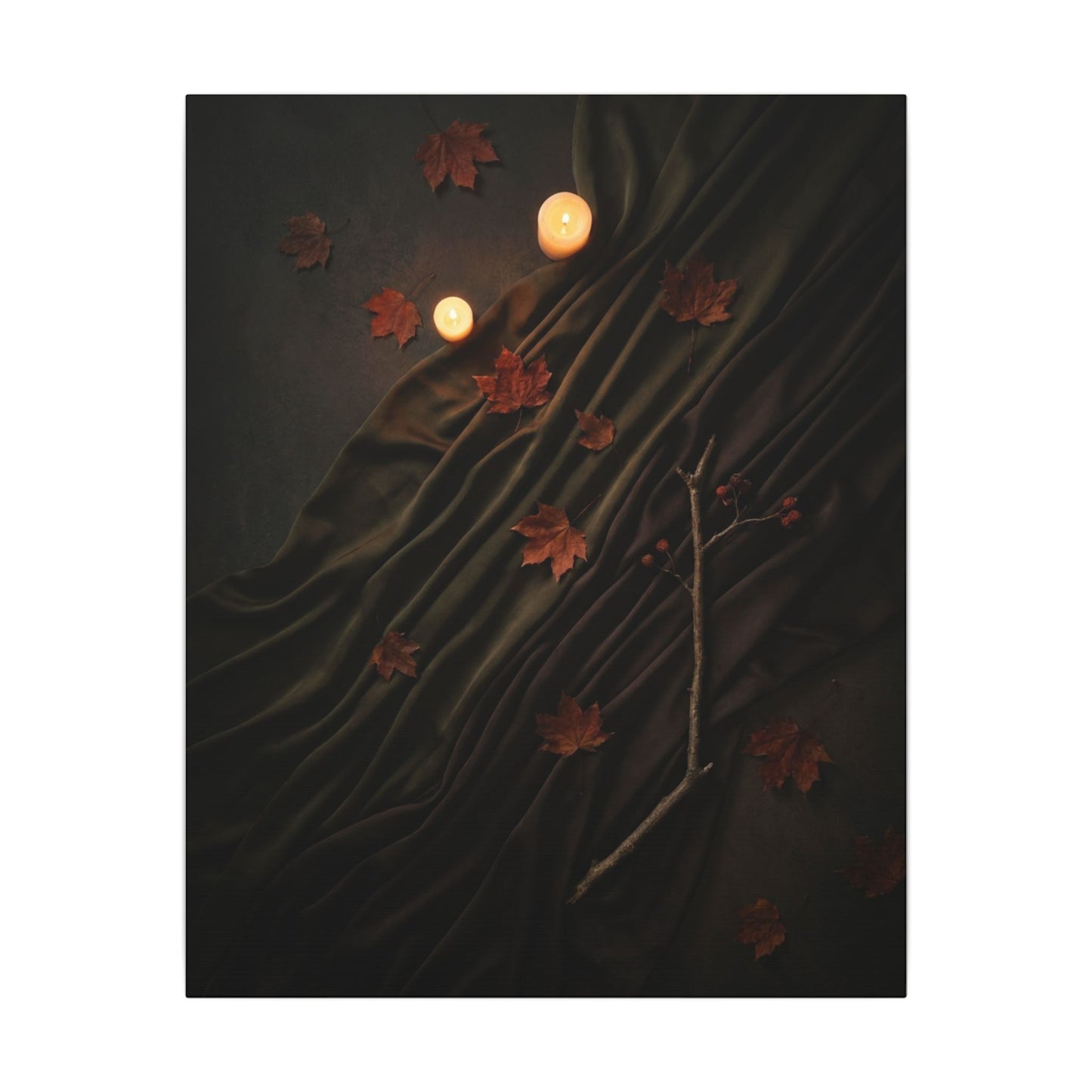 Autumn Silk Drape Moody Minimal Canvas Art | Moody Decor