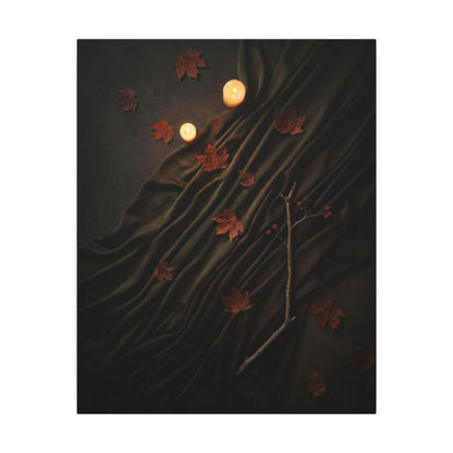 Autumn Silk Drape Moody Minimal Canvas Art | Moody Decor