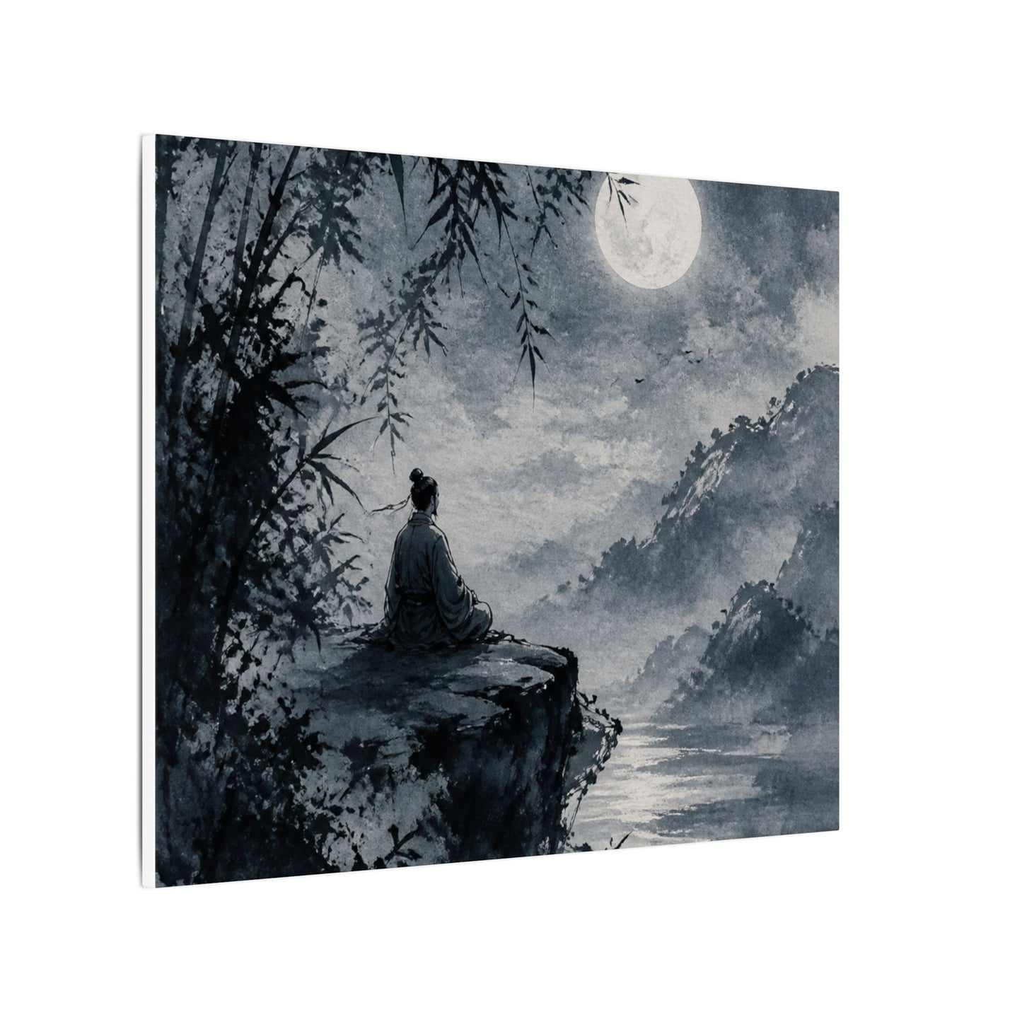 Ink Brushstroke Sumi E Canvas Art | Serene Zen Art