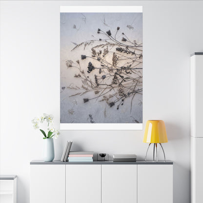 Elegant Dried Flowers Canvas Art - Japanese Pattern Japandi