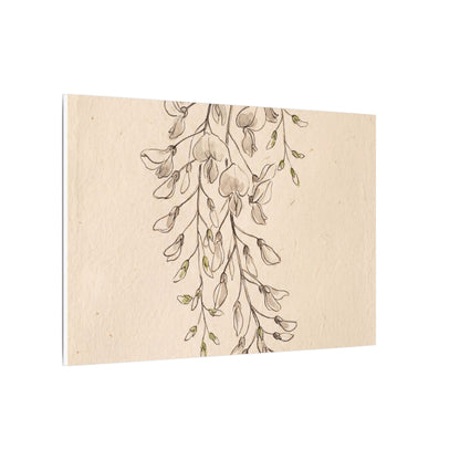 Japandi Wisteria in Golden Hour | Minimal Line Canvas Art