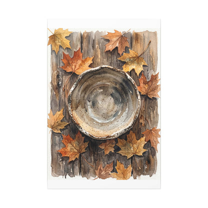 Ma Ceramic Bowl Canvas Art - Japandi Watercolor