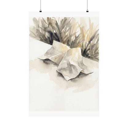 Summer Paper Fold Watercolor Wall Art Print | Warm Decor Art Print