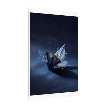 Kintsugi Paper Fold in Moonlight | Crackle Gold Canvas Art