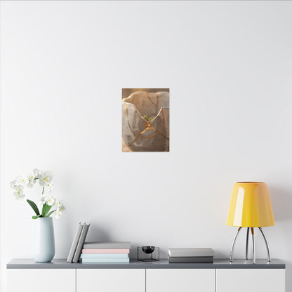 Golden Hour Broken Pottery Canvas Art - Japandi Kanso
