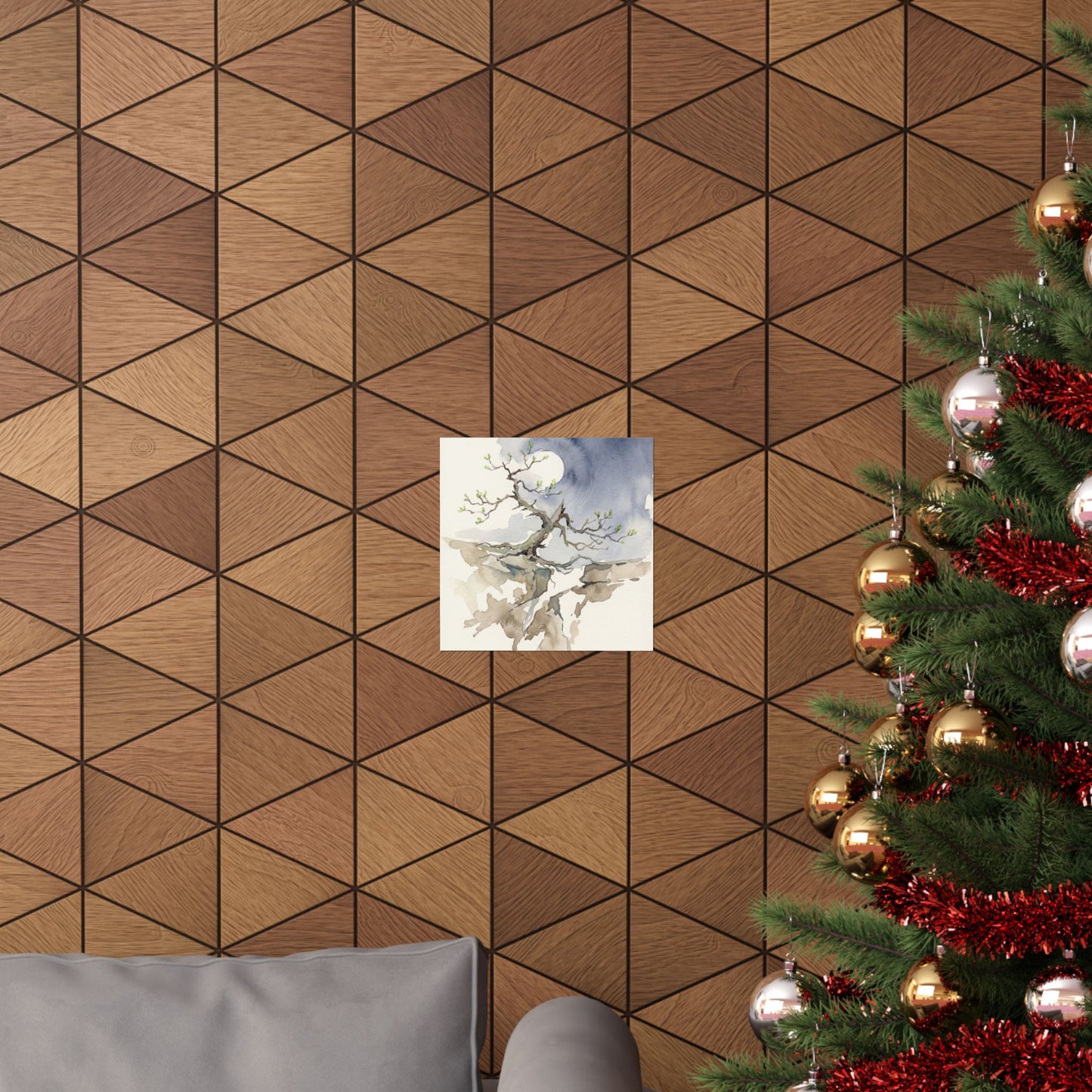 Pine Tree Spring Wall Art Print | Japandi Elegant Design