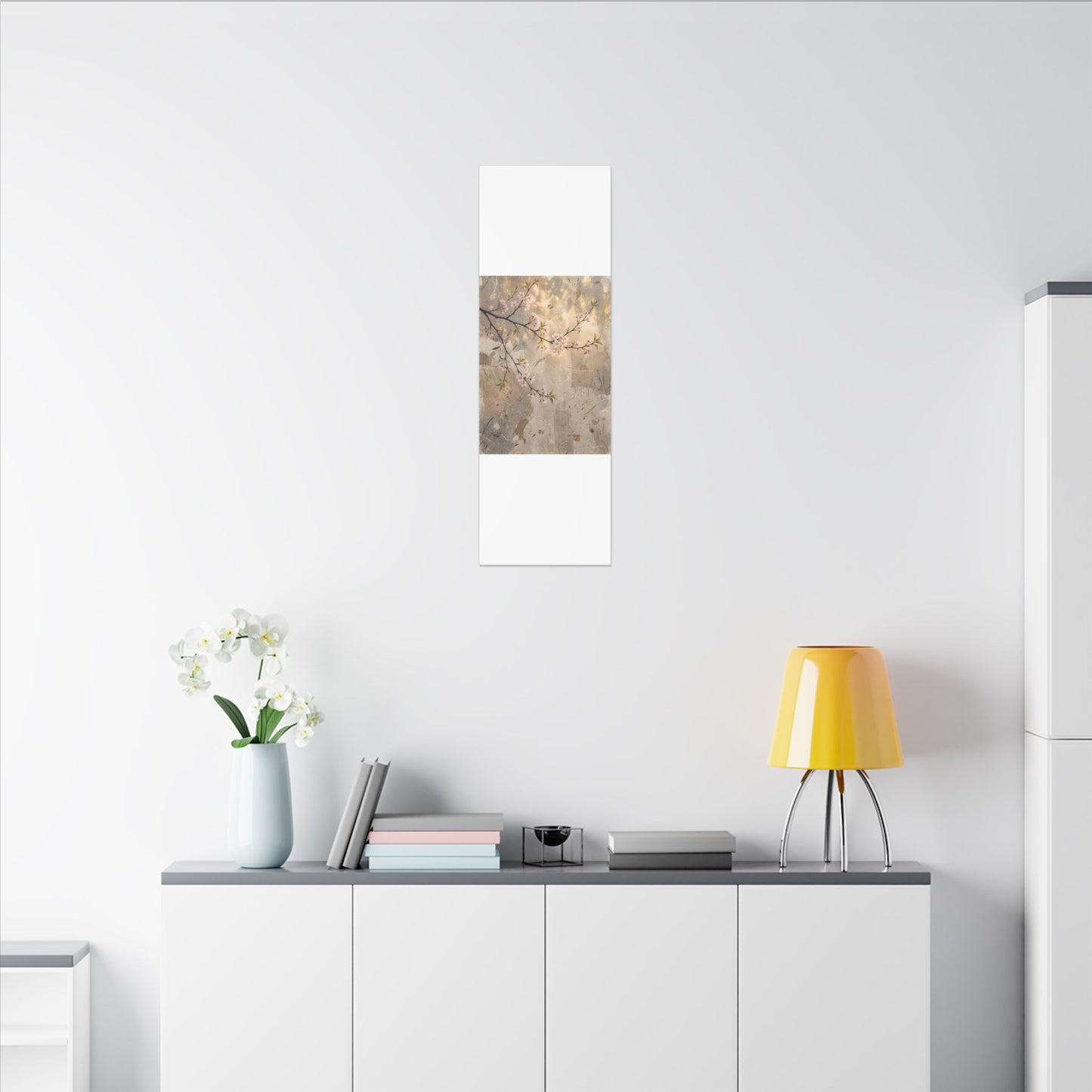 Summer Cherry Blossom Texture Canvas Art | Neutral Decor