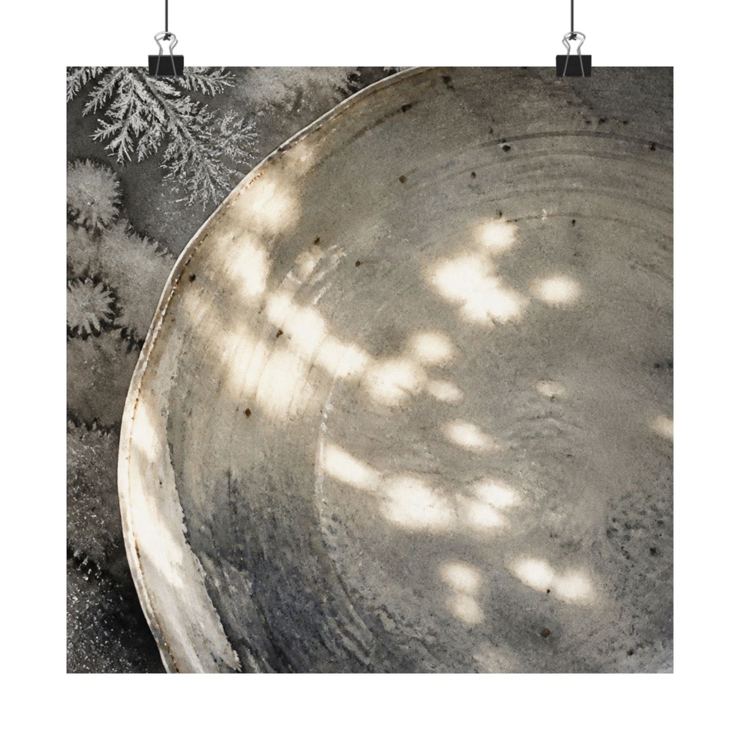 Winter Ceramic Bowl Watercolor Wall Art Print | Cozy Decor