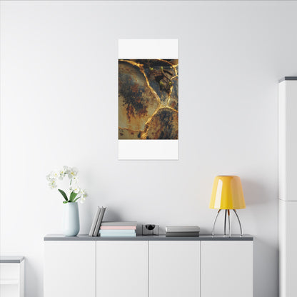Datsuzoku Rust Patina Canvas Art - Kintsugi Crackle Gold