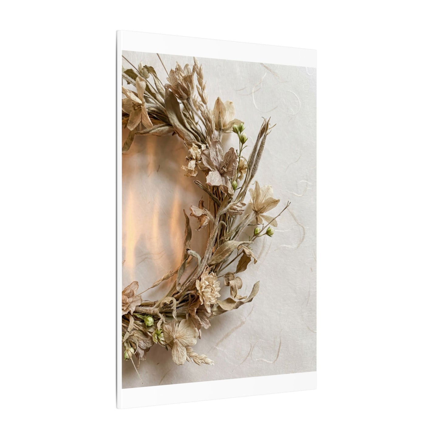 Dried Flowers Japanese Pattern Canvas Art | Neutral Japandi Art