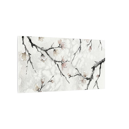 Cherry Blossom Canvas Art | Winter Japandi Watercolor Art