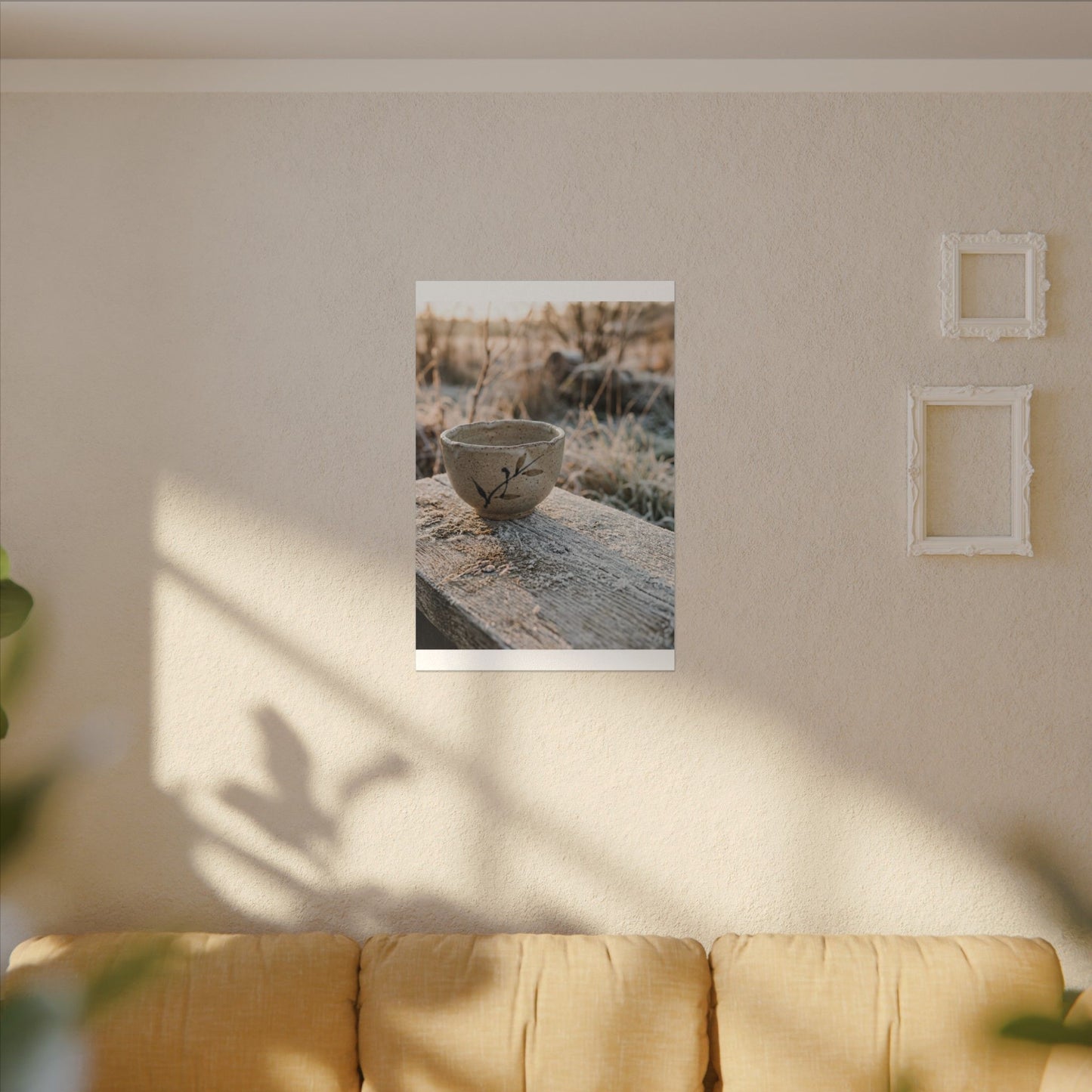 Golden Hour Ceramic Bowl Canvas Art - Japandi Ma