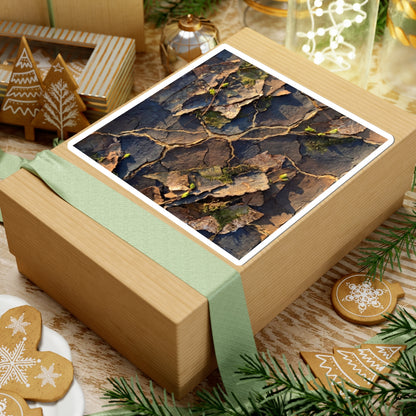 Cracked Earth Dark Texture Sticker | Moody Dark Japandi Art
