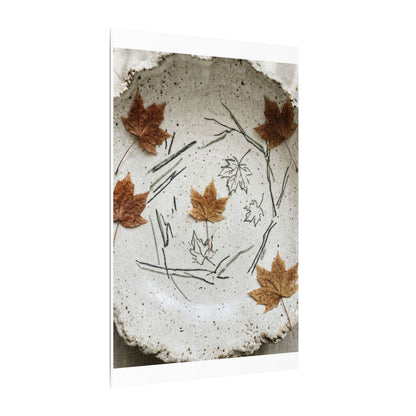 Ceramic Bowl Autumn Canvas Art | Japandi Elegant Design