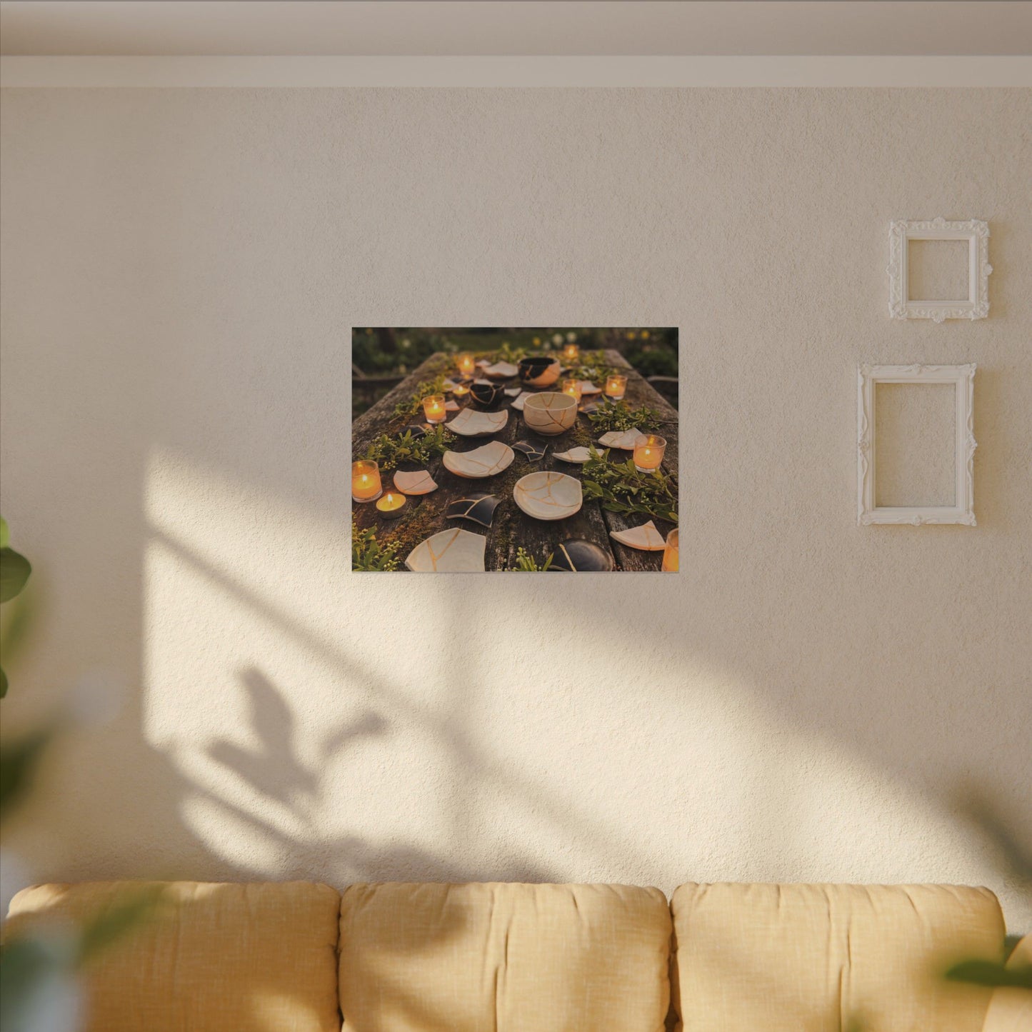 Broken Pottery Spring Canvas Art | Kintsugi Beautiful Design