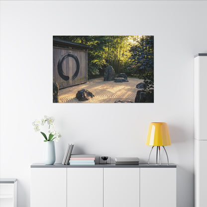 Rock Garden Enso Canvas Art | Tranquil Zen Art