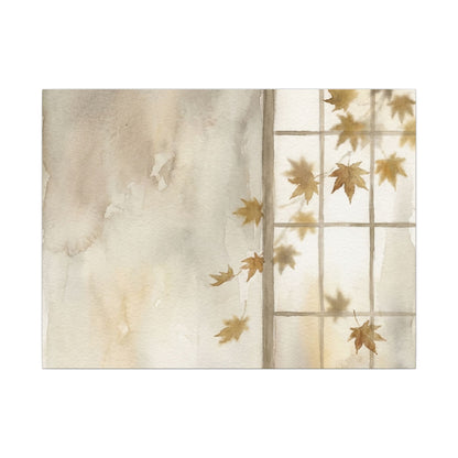 Warm Shoji Screen Canvas Art - Watercolor Japandi