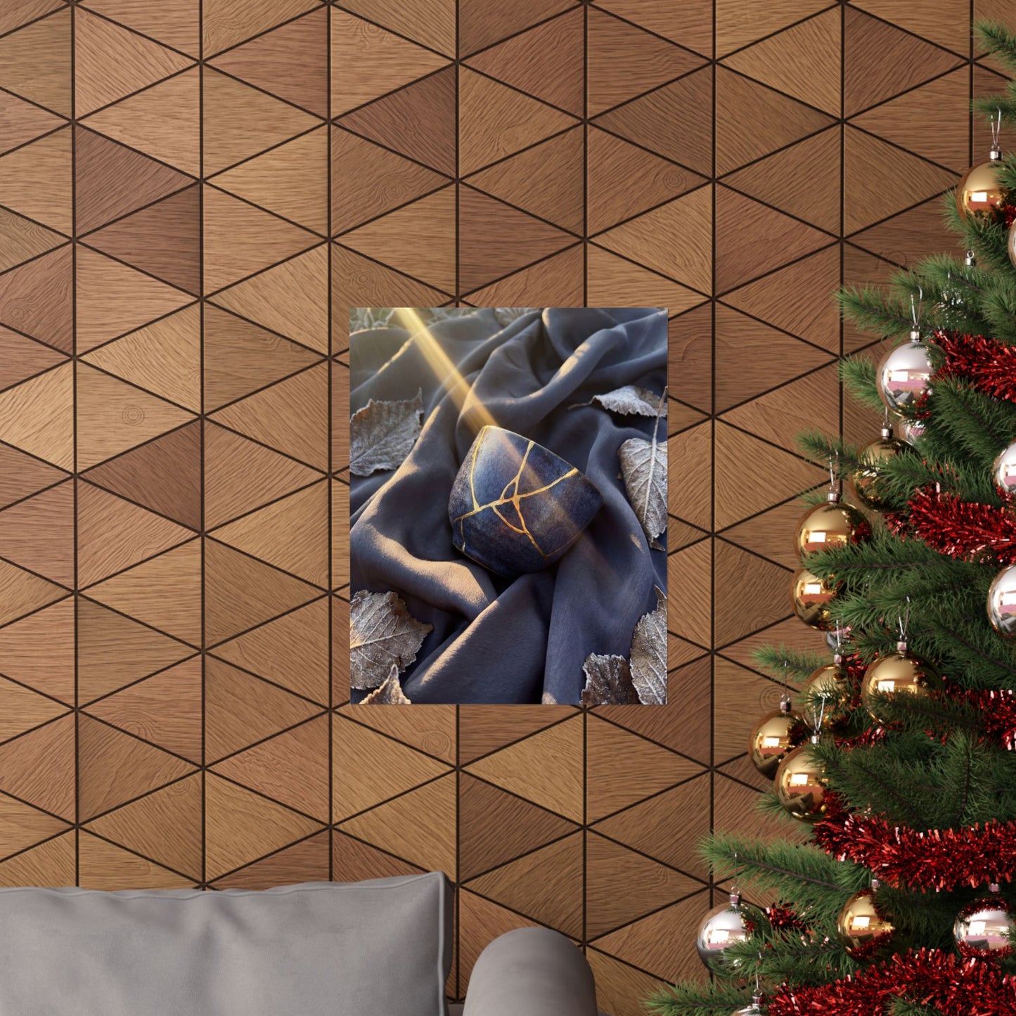 Resilient Silk Drape Wall Art Print - Gold Repair Kintsugi
