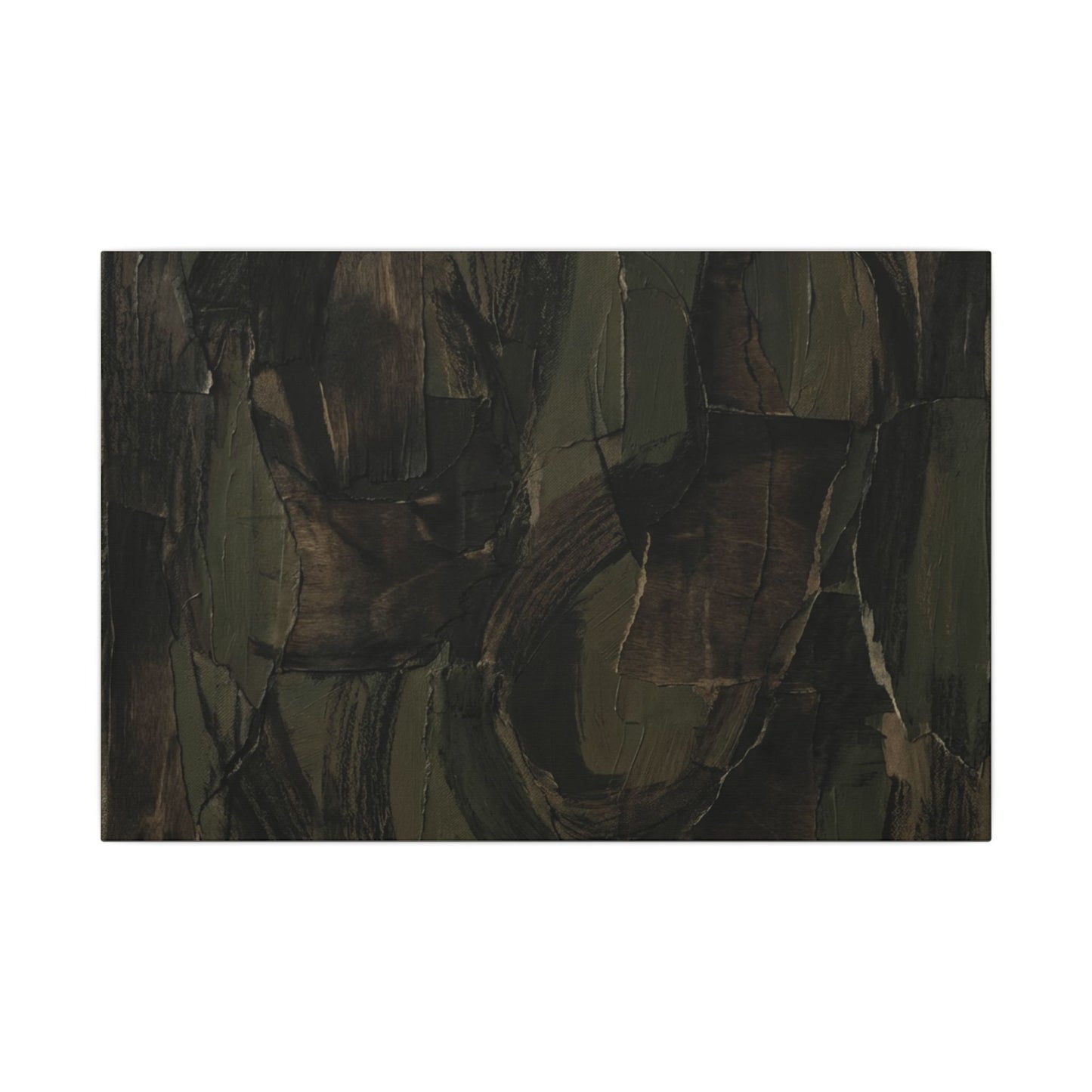 Mixed Media Dark Japandi Textured Canvas Art