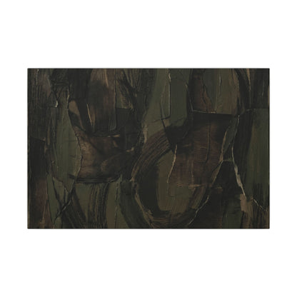 Mixed Media Dark Japandi Textured Canvas Art