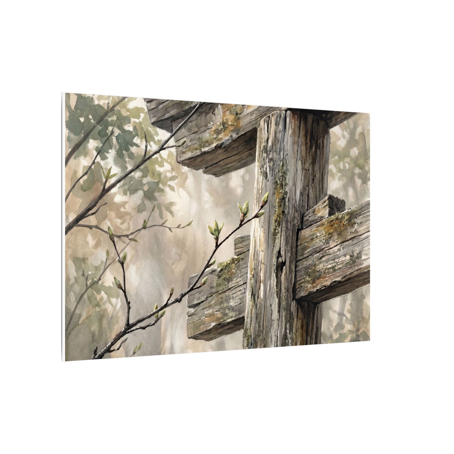 Torii Gate Spring Canvas Art | Japandi Neutral Design