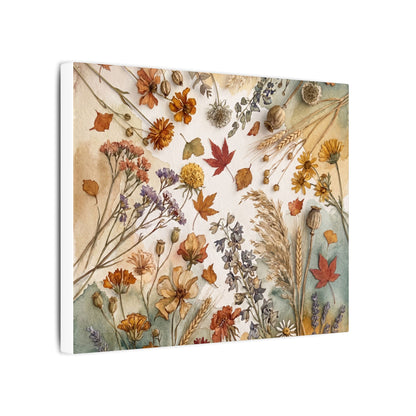 Dried Flowers Canvas Art | Autumn Japandi Watercolor Art