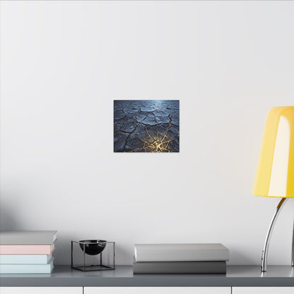 Moonlight Cracked Earth Canvas Art - Kintsugi Mono No Aware