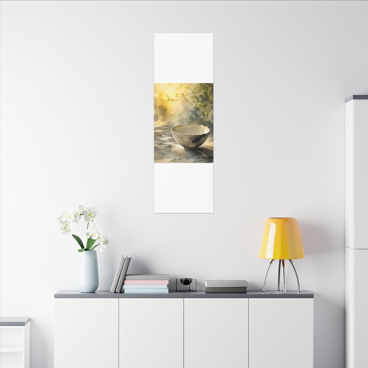 Cozy Ceramic Bowl Canvas Art - Watercolor Japandi