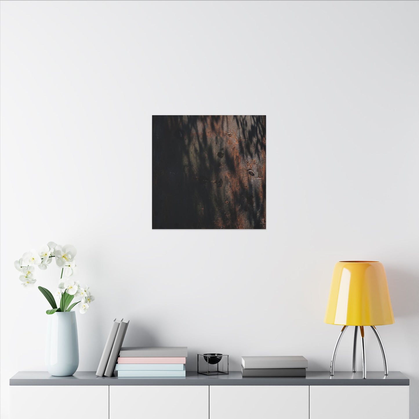 Rust Patina Shadow Zen Canvas Art | Luxurious Dark Japandi Art