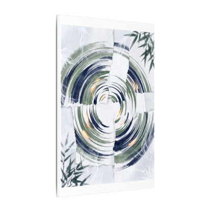 Winter Water Ripple Sumi E Canvas Art | Peaceful Decor