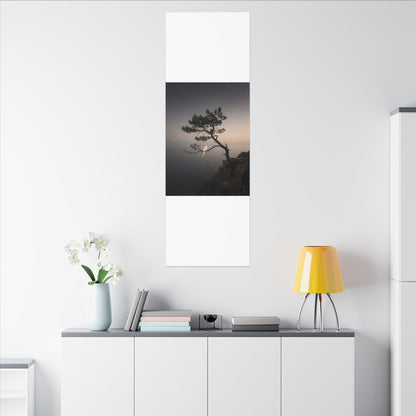 Dawn Pine Tree Canvas Art - Dark Japandi Datsuzoku