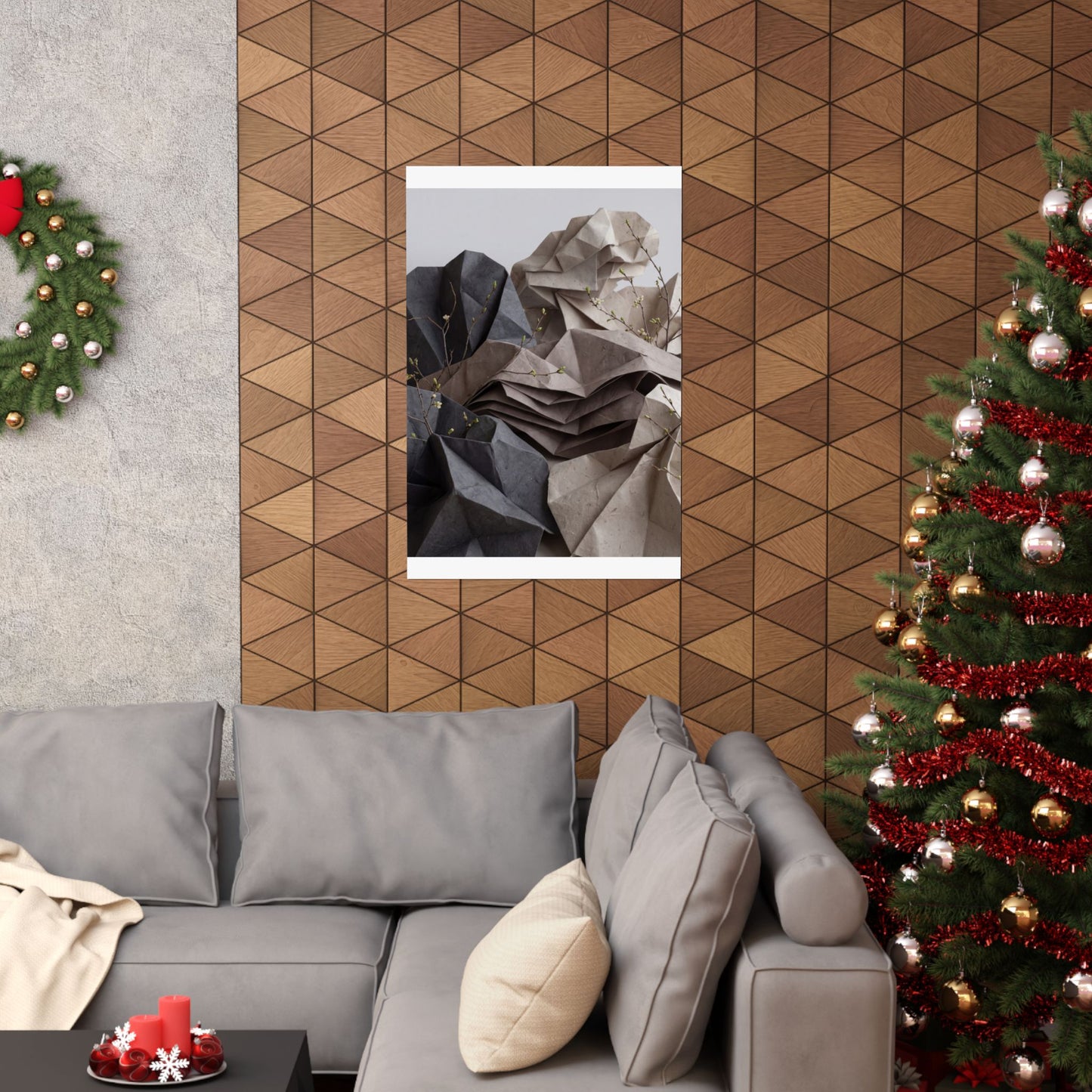 Paper Fold Texture Wall Art Print | Earthy Japandi Art
