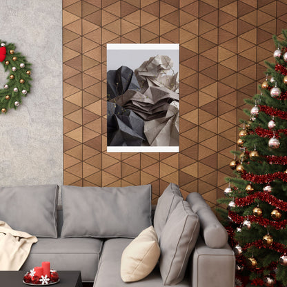 Paper Fold Texture Wall Art Print | Earthy Japandi Art