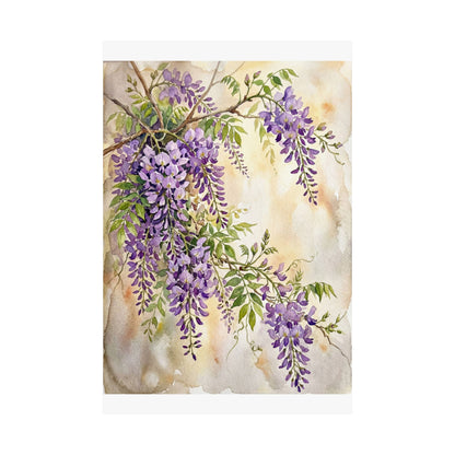 Fukinsei Wisteria Wall Art Print - Japandi Watercolor