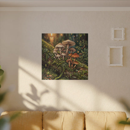 Spring Wild Mushrooms Herbarium Canvas Art | Rustic Decor